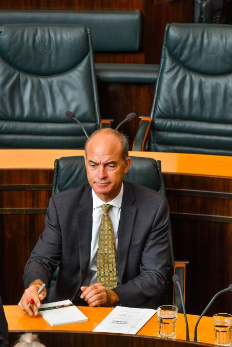 PARLIAMENT: Energy Minister Guy Barnett on the first day of parliament. Picture: Scott Gelston