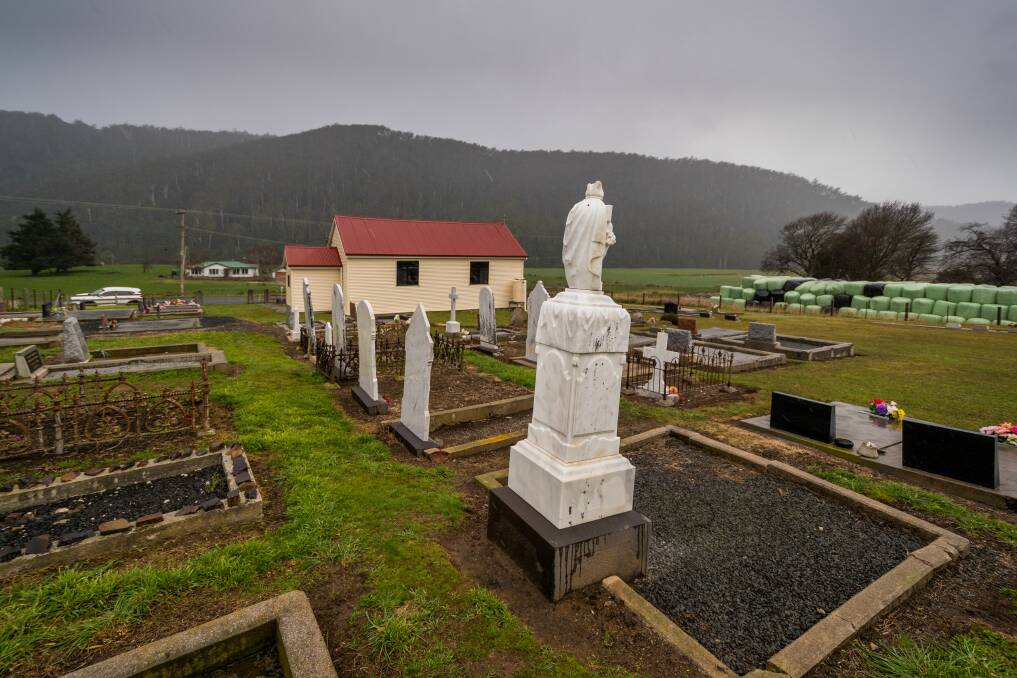 GRAVEYARD: St Michaels at Pynegana and its adjacent cemetery are a part of the Anglican Diocese of Tasmania's provisional list of properties to be sold. Picture: Phillip Biggs