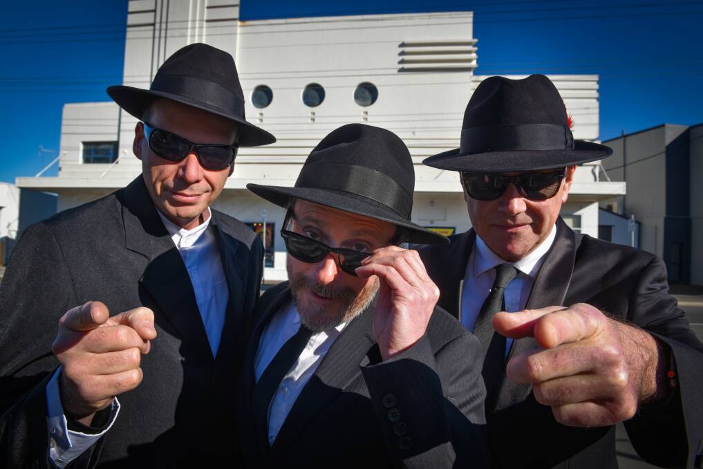 BLUES BROTHERS: City Mission's Ray Green, Star Theatre's Ben Davis and Matson's Richard Matson. Picture: Paul Scambler