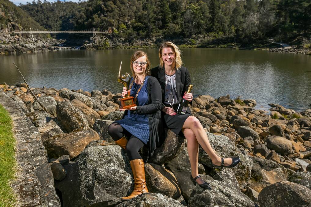 GORGE: Riverfly 1864 co-owner Simone Hackett and Tasmanian Tourism Awards coordinator Sam Denmead at the announcement that Launceston would host the awards. Picture: Phillip Biggs 