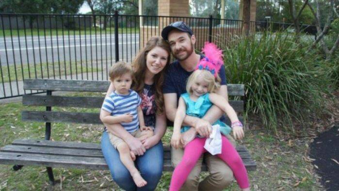 CORRIMAL ST TRAGEDY: Nathan Anderson with his family (from left) Lucas, Nicola and Lilly. He died in 2017 after an anaphylactic reaction to hummus.