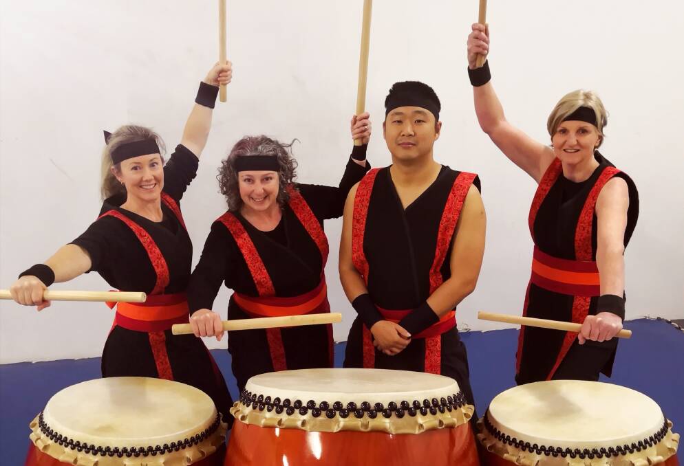 TAIKO TIME: Linda Finch, Debbie Kunde, Yyan Ng and Fiona Dewar. Picture: Supplied