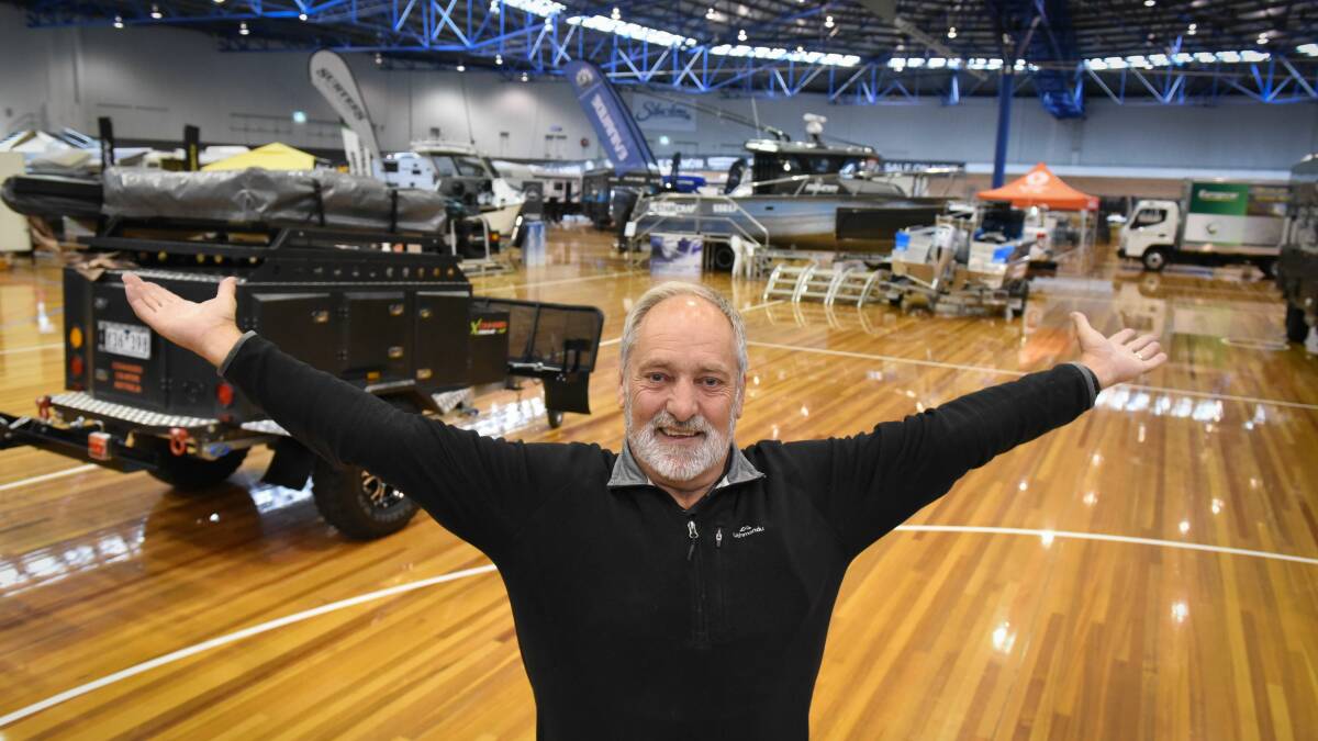 SHOWCASE: Tasmanian Outdoor Boat and Caravan Show co-organiser Ken Gourlay at the Silverdome. Picture: Paul Scambler