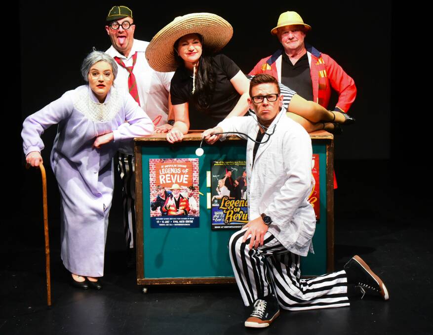CLASSIC COMEDY: Amy Read, John Xintavelonis, Karen McMullen, Andrew Casey and Graeme Paine. Picture: Neil Richardson.