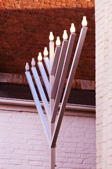 LIGHTING THE WAY: The Launceston menorah which is lit as part of Hanukkah.