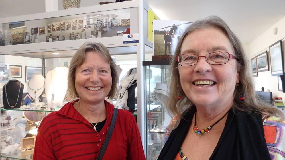 EXHIBITORS: Artists Peg Smith and Sandra Snow were both part of the Gestalt exhibition which opened on Sunday.
