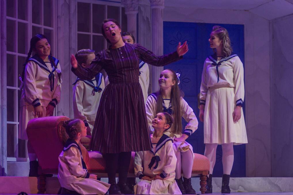 YOUNG CAST: Breanna Stuart (front) rehearsing for the Encore Theatre Company's production of The Sound of Music. Picture: Phillip Biggs
