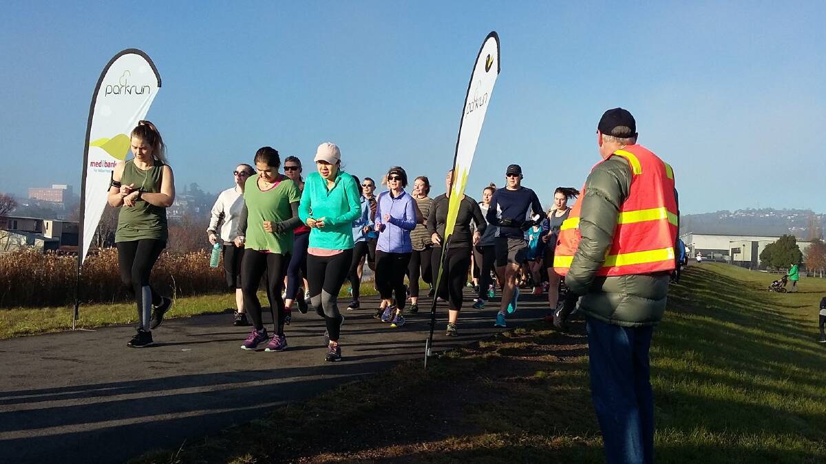 RUN FUN: A field of runners head out on Saturday morning for the Launceston parkrun.
Pictures: Supplied 