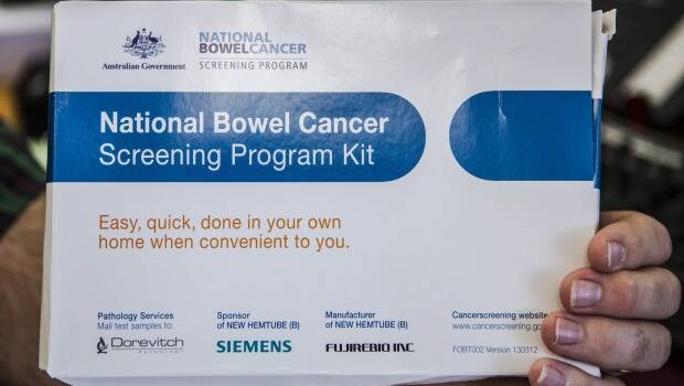 Bowel cancer testing kit.