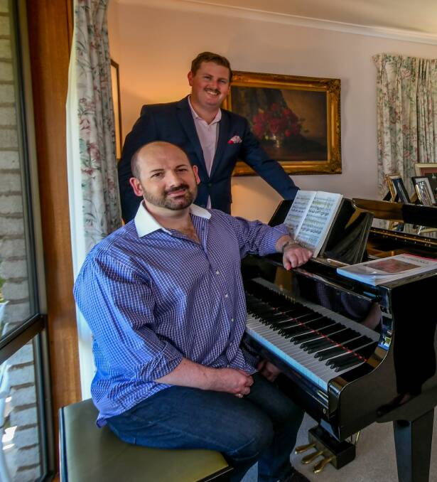 MELBOURNE BOUND: Launceston tenor Benjamin Martin (pictured with Gerard Joseph Lane) will perform at the International Festival of Lieder and Art Song.