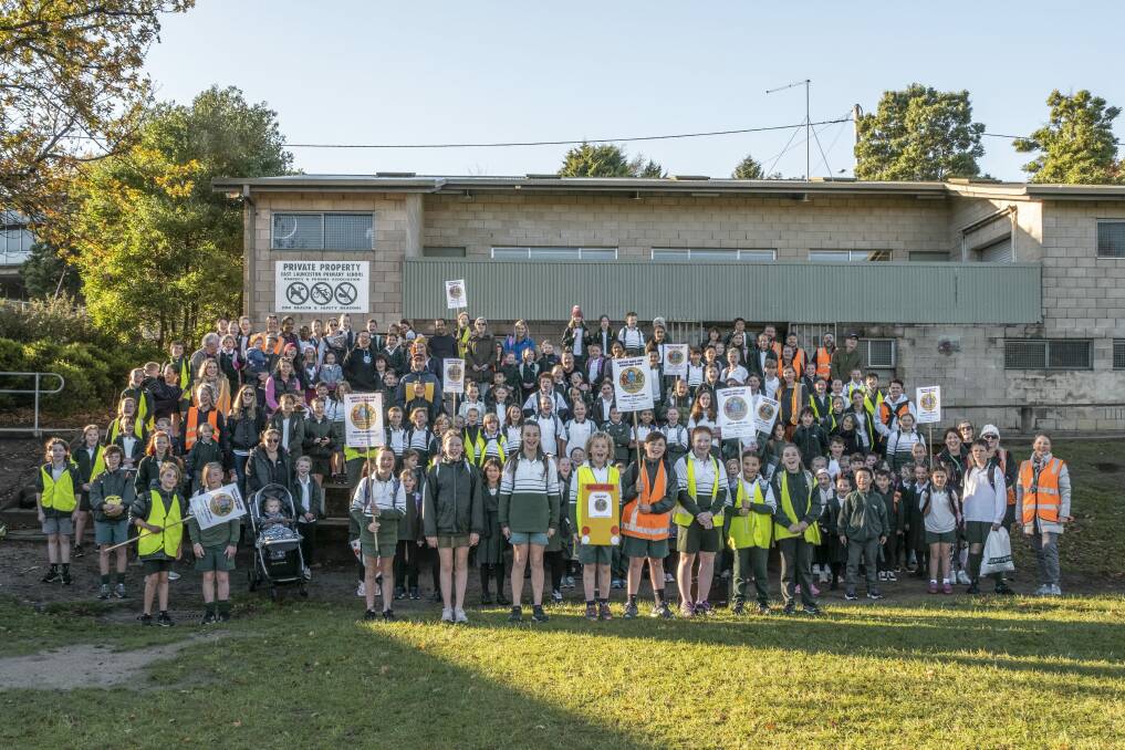 About 350 students, parents and carers took part in Friday's walk. Picture: Craig George