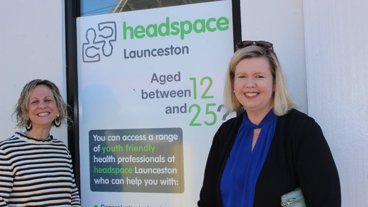 Federal Member for Bass Bridget Archer with Headspace Launceston's clinical lead Caroline Thain. Picture: Supplied 