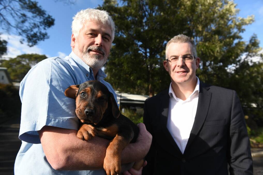 RSPCA chief executive Dr Andrew Byrne with City of Launceston general manager Michael Stretton. Picture: Paul Scambler.