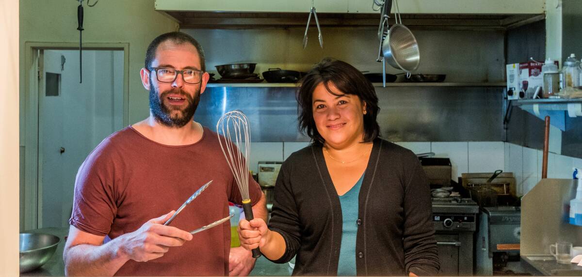 EXCITED: Inveresk Tavern owner Charlie Rayner and Migrant Resource Centre North's Ella Dixon, ahead of Sunday's Community Kitchen return. Picture: Phillip Biggs  