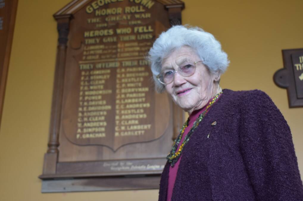 Dora Andrews, whose husband Clarence Andrews is George Town's last surviving World War II veteran. Picture: Jessica Willard 