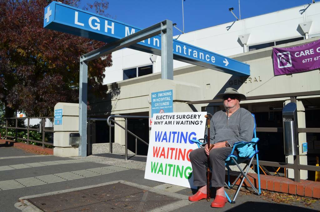 Michael Murrell, 79, is among more than 51,000 Tasmanians waiting for an outpatient appointment.