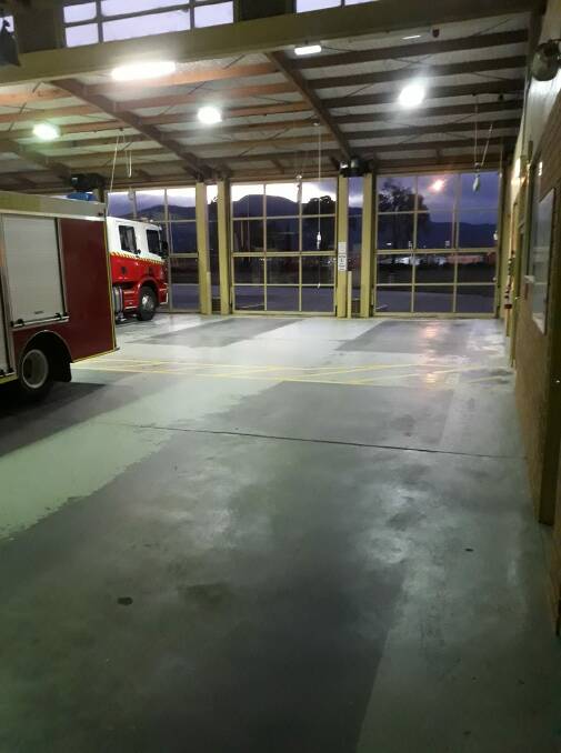 The photo, shared my Mr Pickering on Facebook, shows the empty ambulance bay at the Glenorchy station. 