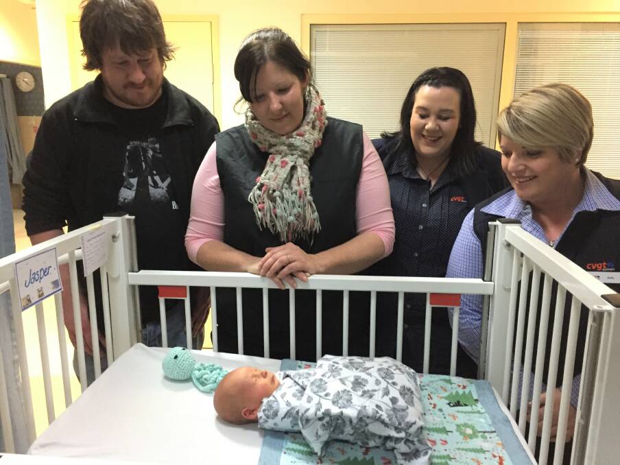 PARTNERSHIP: Project supervisors Steve Brigg and Jen Ranginui, with Work for the Dole coordinator Anna McIntee and Kellie Donovan, and baby Jasper. Picture: Supplied 