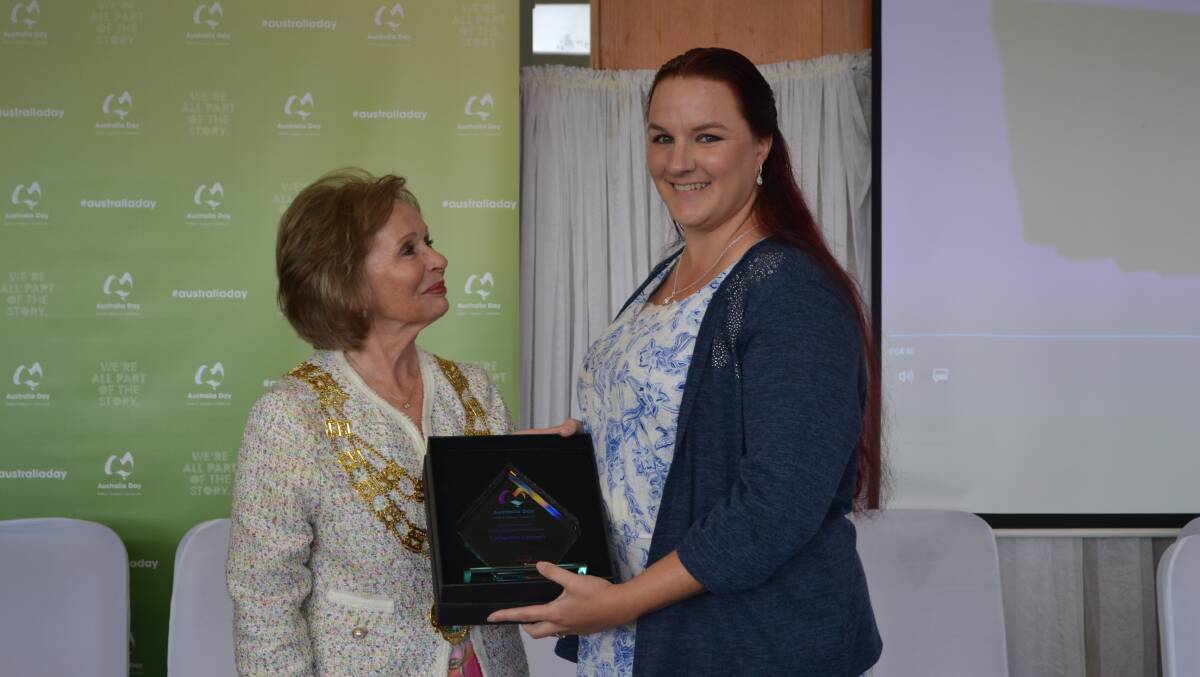 West Tamar mayor Christina Holmdahl with Citizen of the Year Catherine Connell. 