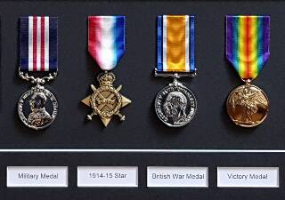 On the anniversary of her discharge 102 years ago, a memorial frame featuring replicas of her four medals and her story was hung in the Medals Room at the Army Museum of Tasmania. 