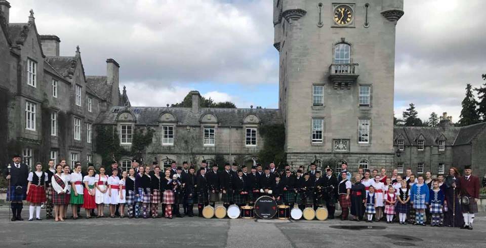 Canada’s Sons of Scotland Pipe Band at Balmoral Castle, during last month's national tour of Scotland. 