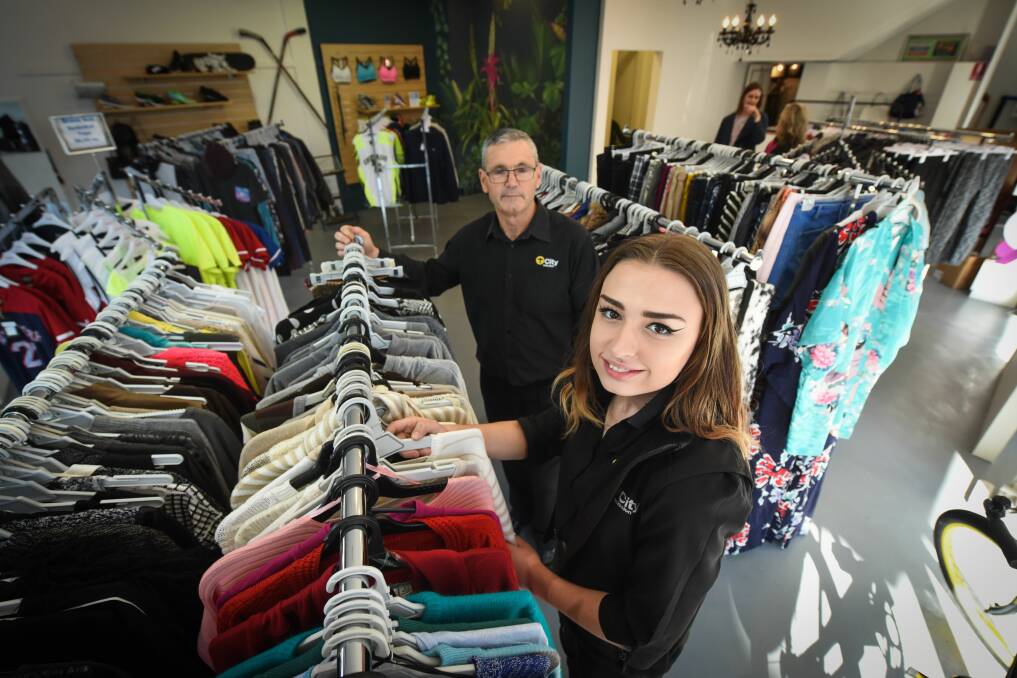 EXCITED: City Mission retail operations manager Tony Demeijer and store manager Alana Budgen, at City Mission's new Hunta Gatha store on St John Street. Picture: Paul Scambler
