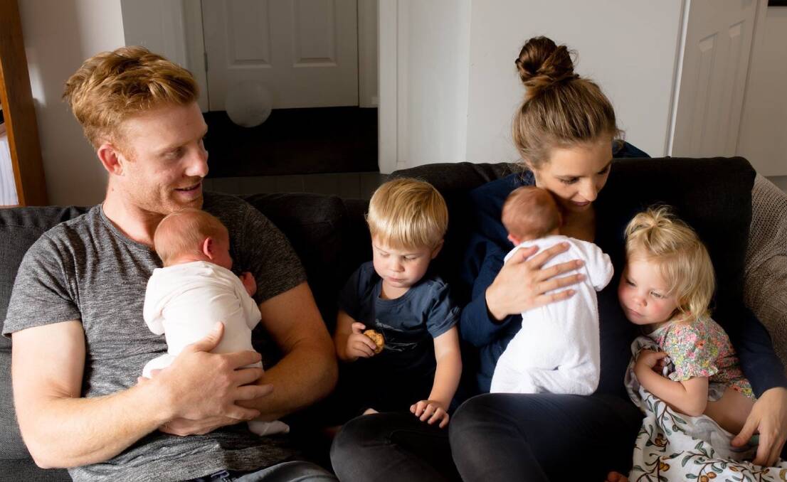 SUPPORT: Parents Jeremy and Megan Peters, of Perth, with fraternal twins Billie and Hugo and Georgia and Darcy. Picture: Supplied 