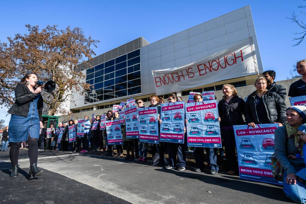 The ANMF first launched the Bring Your Own Bed campaign in March, with members holding daily vigils outside the LGH emergency department since July 4. 