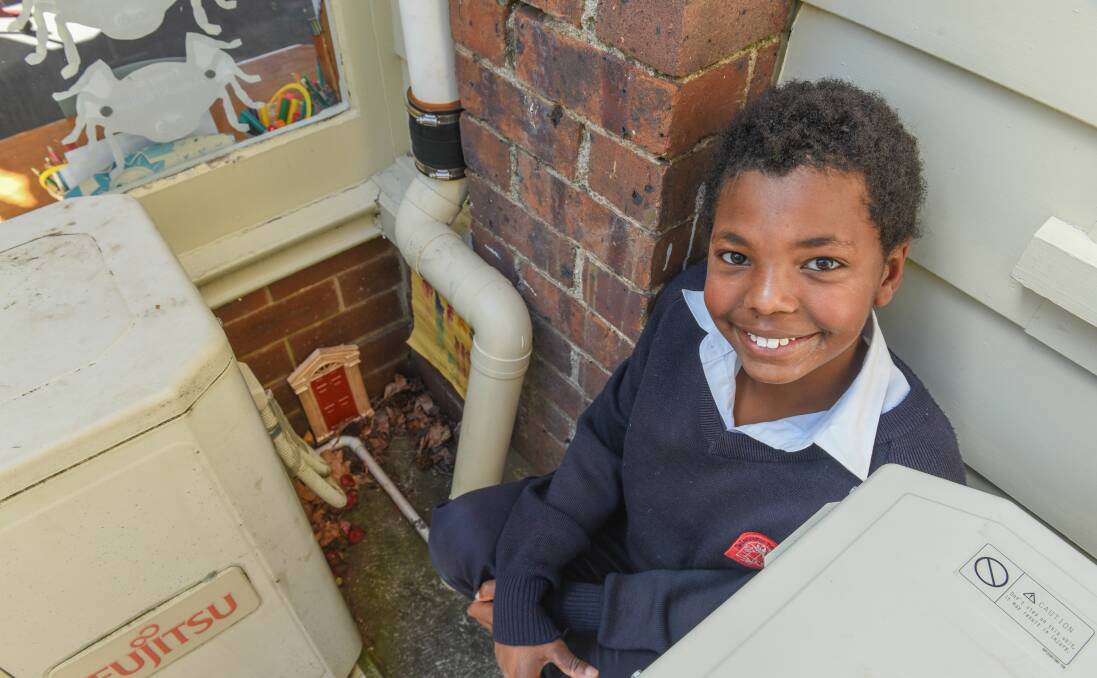 Grade 3 student Misgana Barrat discovered a tiny door in the school's playground on Wednesday.  