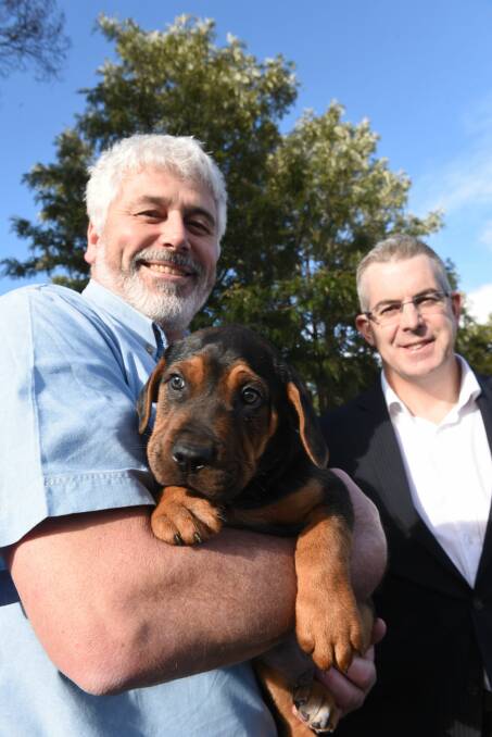 RSPCA Tasmania chief executive Dr Andrew Byrne with City of Launceston general manager Michael Stretton. 