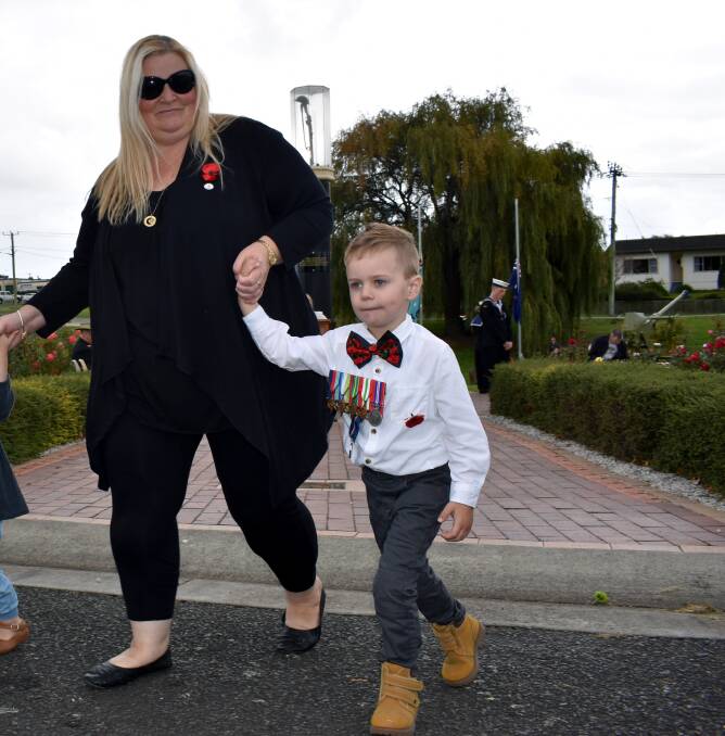 Gordon Square Childhood Services educator Angela Sands with four-year-old Tristan Ackerly. Picture: Jessica Willard