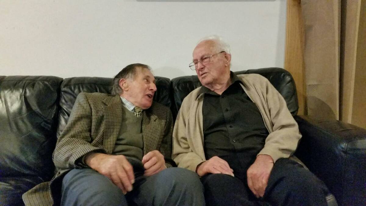 REUNION: WWII veterans Jack Talbot, 96, and Laurence Lunson, 98, at Saturday's reunion of the 12th/50th Battalion, Launceston branch. Picture: Doug Wyatt 