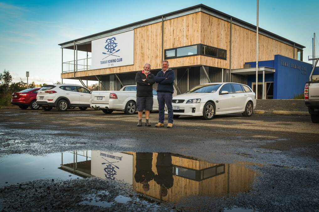 Tamar Rowing Club past president Jim Guy and current president Alan Weeding, will help open the new clubhouse on Sunday. Picture: Paul Scambler 