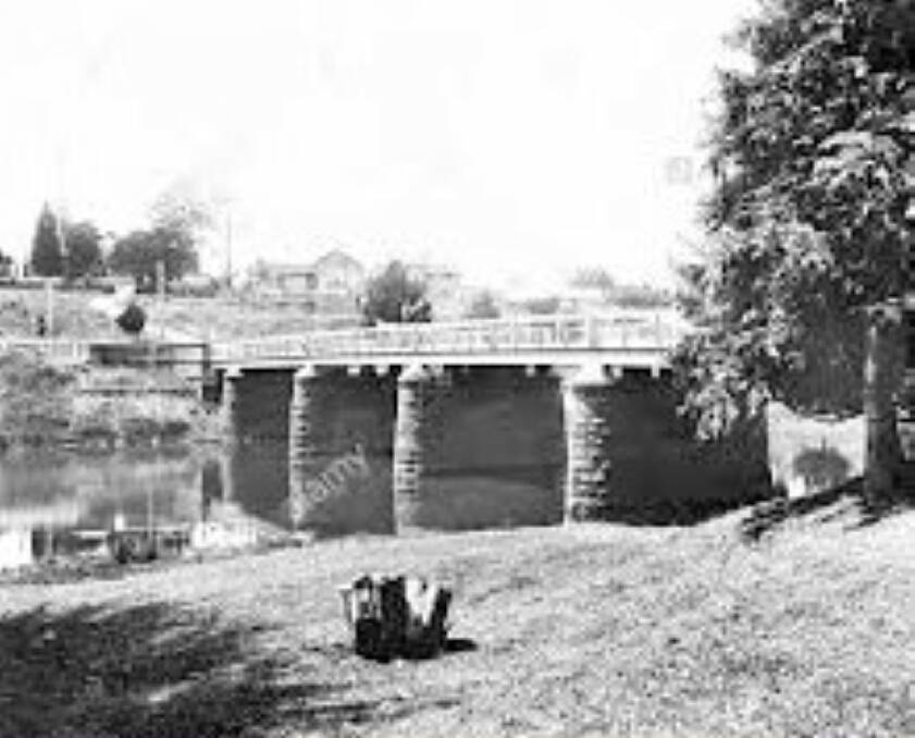 An historic shot of the old railway bridge at Deloraine. Picture: Supplied/