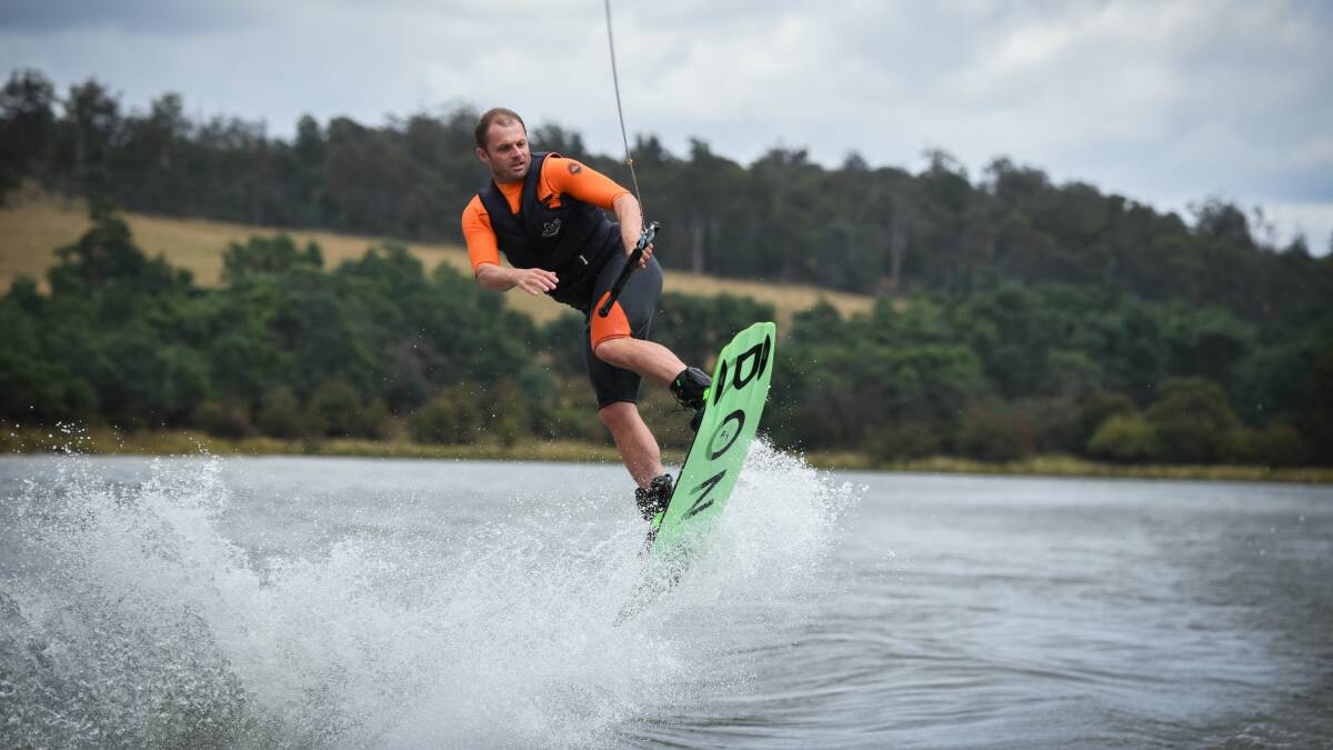 Lake Trevallyn was all action on Saturday for the Tasmanian Wakeboarding State Titles. Pictures: Paul Scambler 