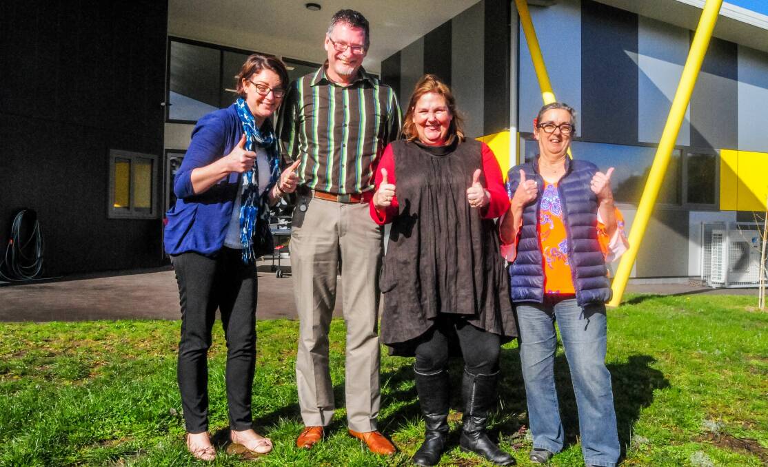 City of Launceston council's Nicole Lucas and John Davis, with Starting Point Neighbourhood House's Nettie Burr and Northern Suburbs Community House manager Denise Delphin. Picture Neil Richardson 