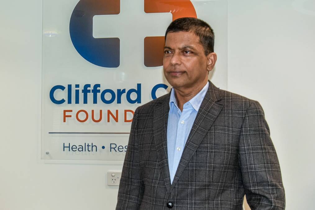 RESEARCH: Stroke specialist Dr Dinesh Tryambake is the principal investigator for the MIDAS2 study in Tasmania, with support from the Clifford Craig Foundation. Picture: Neil Richardson 