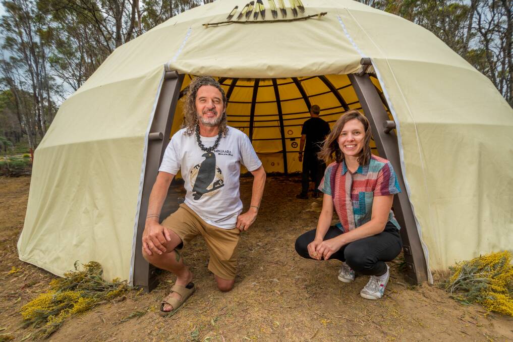 Indigenous architect Samantha Rich and trawlwoolway man Dave Gough. 