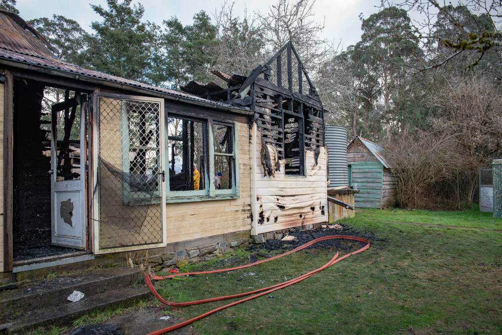 The cottage, believed to be up to 90 years old, was all but destroyed in the fire. 