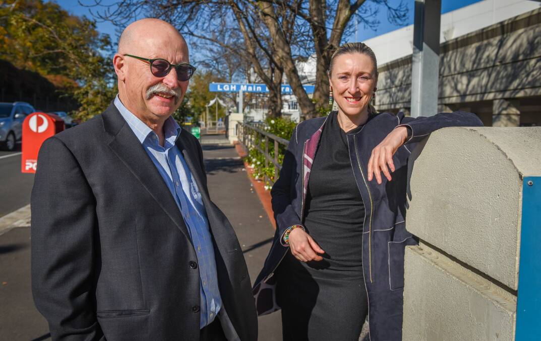 Clifford Craig Foundation chief executive Peter Milne with infectious disease specialist Katie Flanagan, who will host a public forum in Launceston on Monday. Picture: Paul Scambler 
