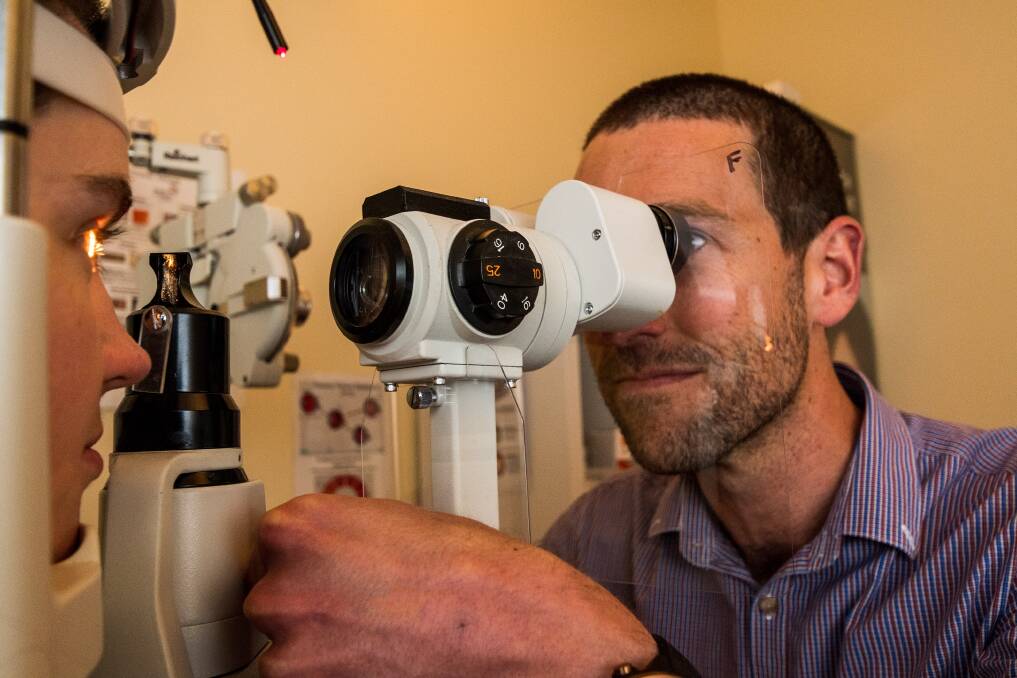 CLOSE UP: Launceston optometrist Damon Hannay is urging people to take the necessary measures in protecting their eyes from the sun. Picture: Phillip Biggs