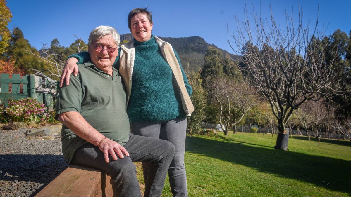 GRATEFUL: Noel Robey, with wife Karen McCaffery, at their Golden Valley property where the couple are now enjoying their retirement together, a year on from Noel's double lung transplant. Pictures: Paul Scambler 