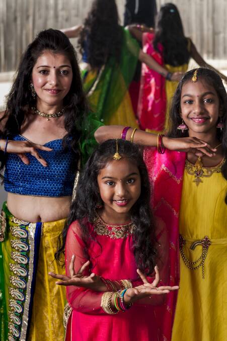 PASSION: Bollywood dancer Pooja Thakkar with Rathapi and Satya Sompalli. Pictures: Phillip Biggs