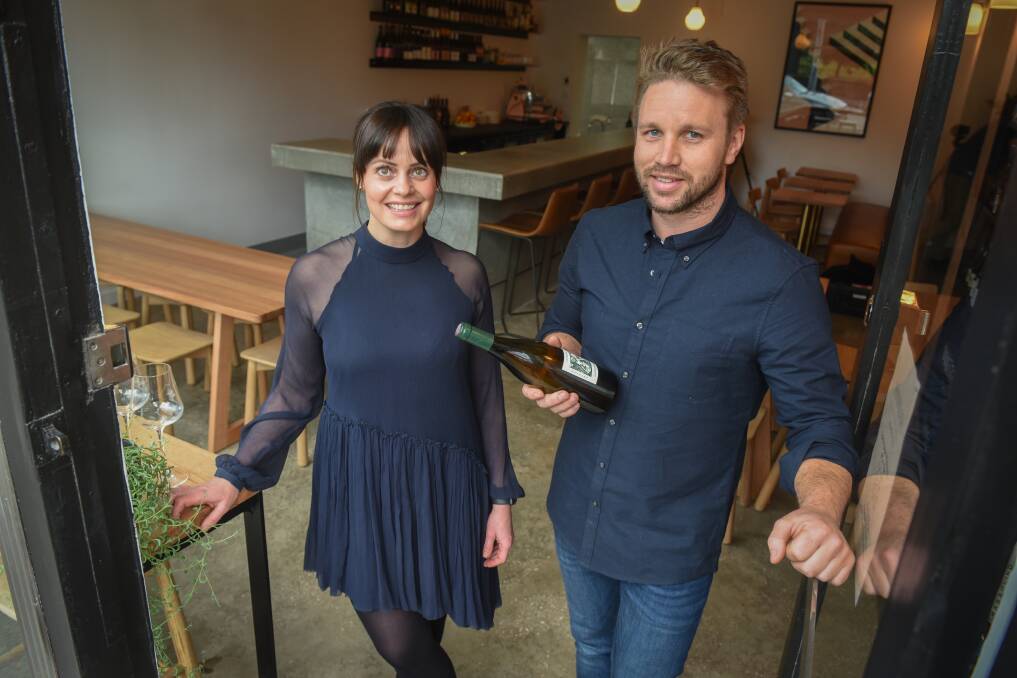 TOAST: Chanel Parratt and Ricky Evans have opened the Havilah wine bar on Charles Street. Picture: Paul Scambler 