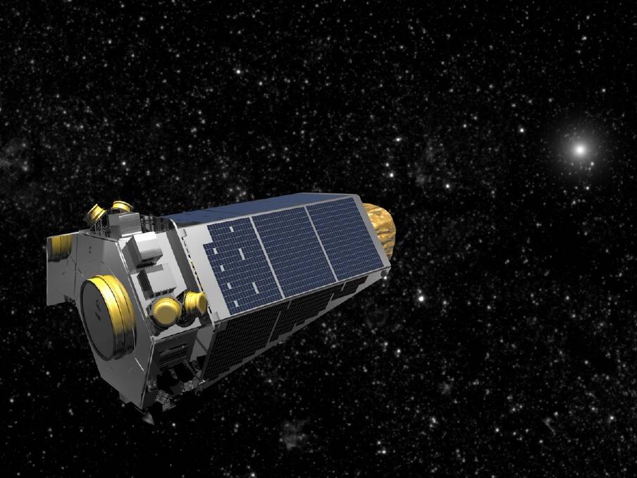 An illustration of NASAs Kepler space telescope, which caught by accident an event in 2016 where a 'vampire' star was caught stealing a large amount of gas from its partner. Image: NASA