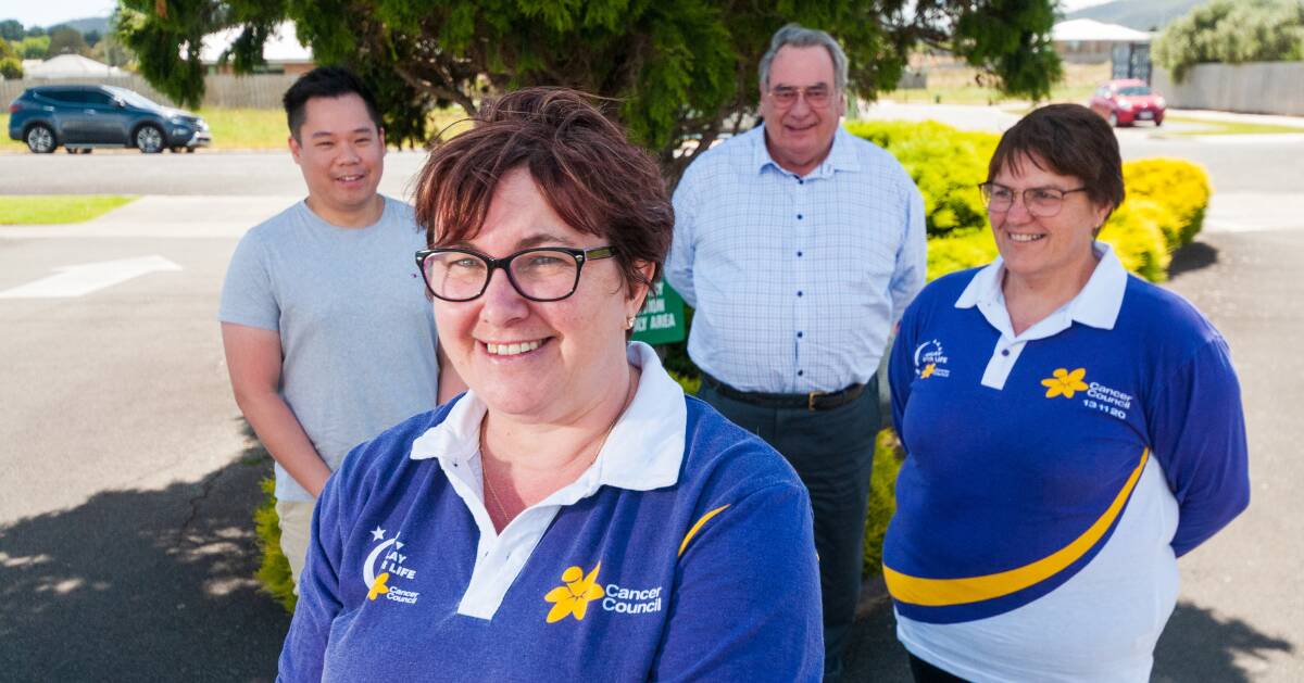 GOOD CAUSE: The Missing Pieces members Tania Flanagan, pharmacist Minh Lam, Dr Brian Bowring and Audra Brearley are aiming to raise $10,000 for the Cancer Council's Relay for Life. Picture: Phillip Biggs 