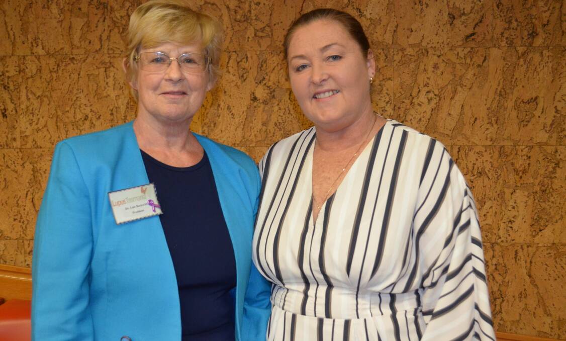 NETWORK: Lupus Association of Tasmania president Dr Lois Beckwith, with Autoimmune Resource and Research Centre chief executive Dr Marline Squance. Picture: Jessica Willard	
