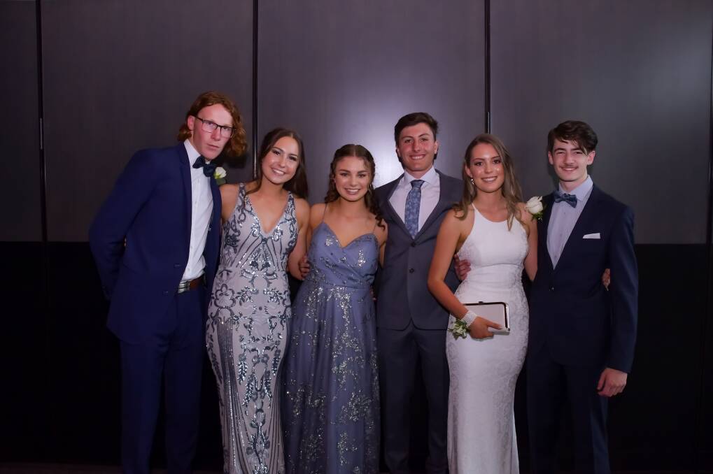 FINISHED: Devonport High School's Jacob Flude, Zoe Smith, Jessie Keep, Angus Vrantsis, Tannah Miller, and Zarek Alexiou see out the school year at the Year 10 celebration dinner in 2019. Picture: Simon Sturzaker