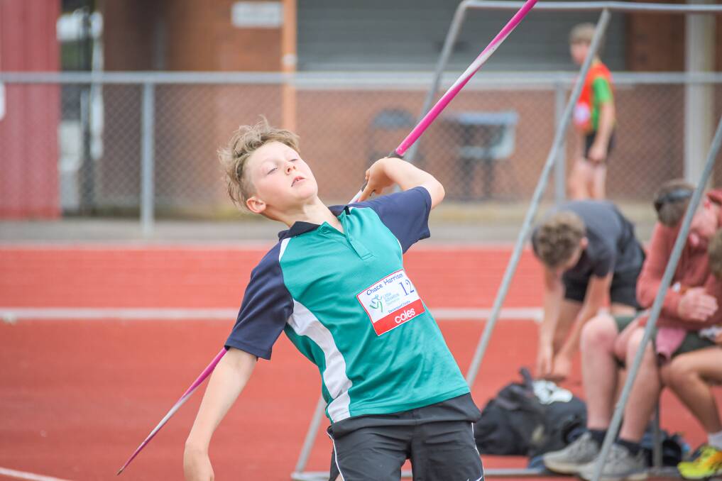 CHAMPION: Devonport's Chace Harrison shone in the Boy's 12 and under javelin at the State Little Athletics meet at Penguin earlier this year.