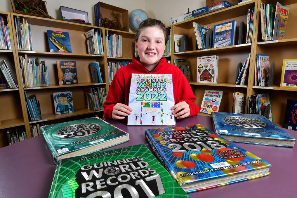 BIG WINNER: Forest Primary pupil Beth Bailey is one of three worldwide winners of a competition run by Guinness World Records. Her face will be featured on the cover of the 2022 Guinness World Record book. Picture: Brodie Weeding